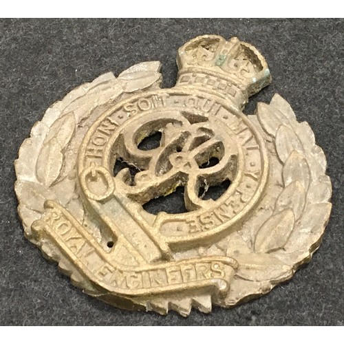 70 - Cast heavy brass Royal Engineers wall plaque 26x28cm.