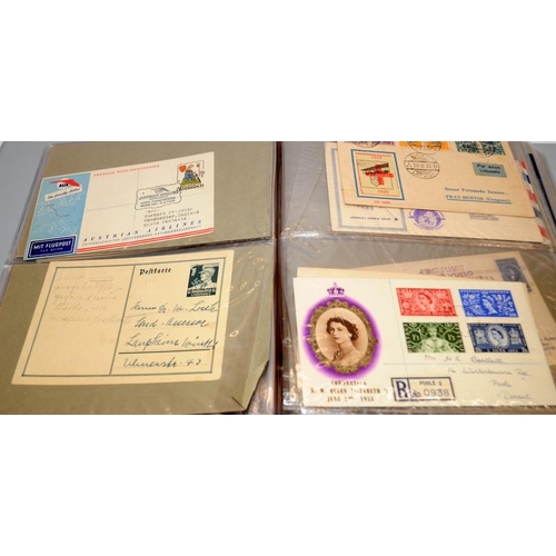 164 - Album of stamps and postmarked envelopes from various countries including early examples. Examine (3... 