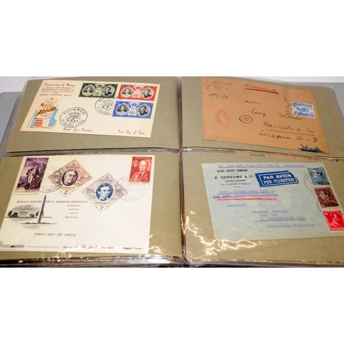 164 - Album of stamps and postmarked envelopes from various countries including early examples. Examine (3... 