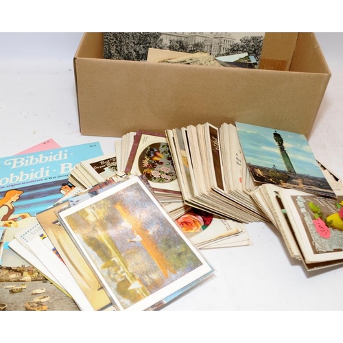 207 - Box of collectible coins, postcards and early photographs. (8)