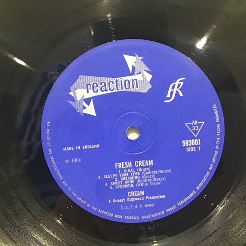 20A - CREAM LP VINYL ‘ FRESH CREAM’ UK MONO LP PRESSING. Found here on Reaction 593001 from 1968. Sleeve a... 