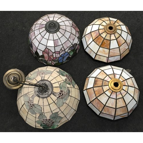 291 - Four vintage Tiffany style glass light fixtures.