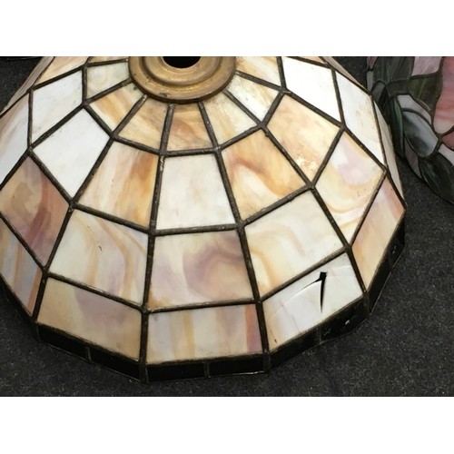 291 - Four vintage Tiffany style glass light fixtures.