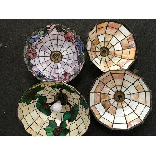 291 - Four vintage Tiffany style glass light fixtures.