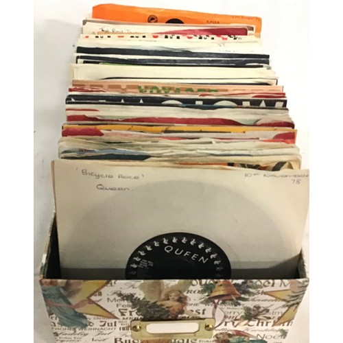 213 - BOXFUL OF VARIOUS 7” SINGLES. These mainly cover the years 1970’s and 80’s. Artists include Queen - ... 