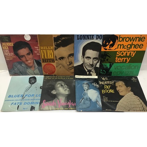 216A - A COLLECTION OF E.P. VINYL 7” RECORDS. These records include artists Fats Domino - Billy Fury - Elvi... 