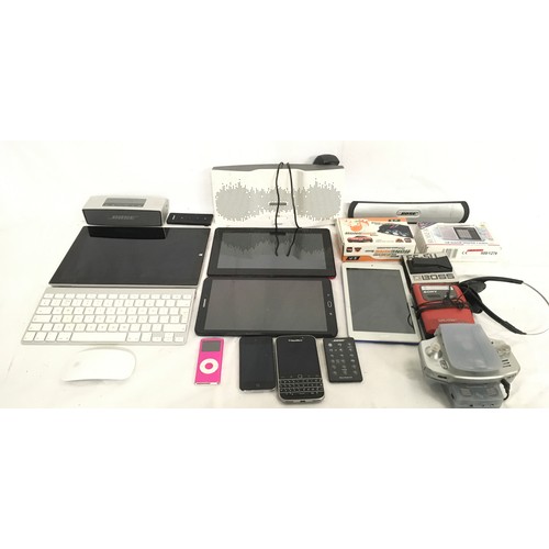 503 - MIXED ELECTRICAL ITEMS. To include Sony Walkman - Bose Speakers - Apple Keyboard, Acer tablet and ot... 