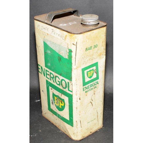 278 - Collection of three vintage one gallon advertising oil cans to include BP Energol, Shell Engine Oil ... 