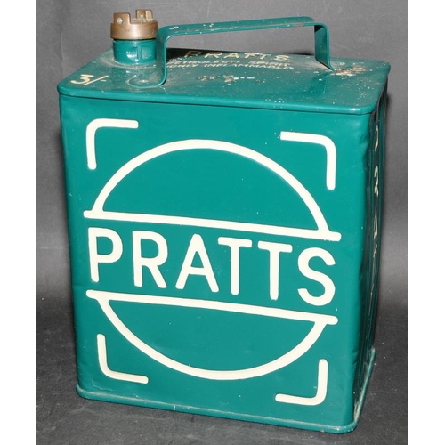 267 - Vintage Pratts petrol can with cap in green