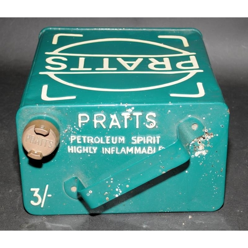 267 - Vintage Pratts petrol can with cap in green