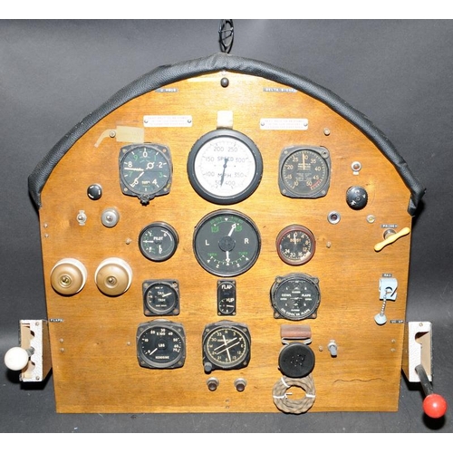 273 - WW2 interest board displaying a quantity of vintage military aircraft dials and registers to include... 