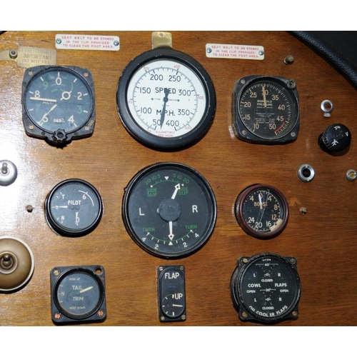 273 - WW2 interest board displaying a quantity of vintage military aircraft dials and registers to include... 