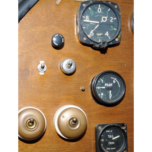 273 - WW2 interest board displaying a quantity of vintage military aircraft dials and registers to include... 