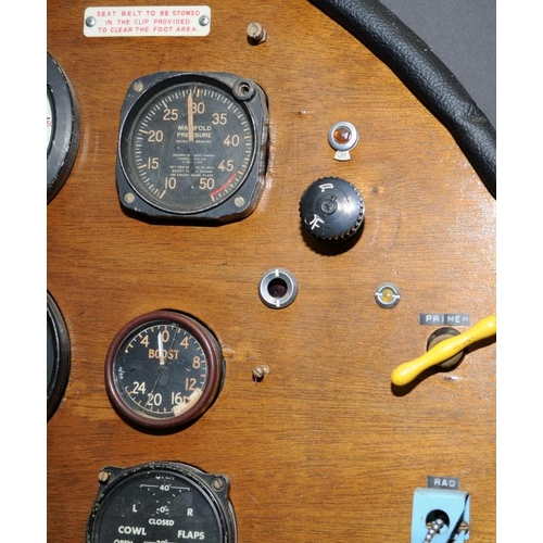 273 - WW2 interest board displaying a quantity of vintage military aircraft dials and registers to include... 