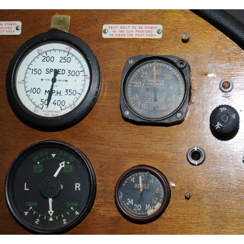 273 - WW2 interest board displaying a quantity of vintage military aircraft dials and registers to include... 