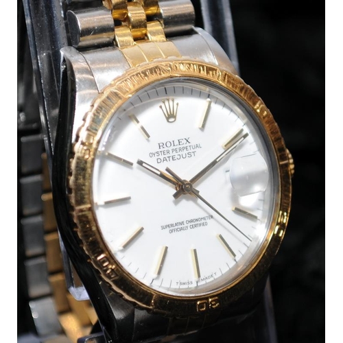 23 - Rolex Oyster Perpetual DateJust Superlative Chronometer model ref:16253 with white porcelain dial da... 