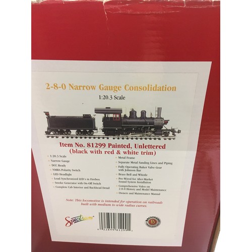 209 - Bachmann Spectrum 81299 G Scale 2-8-0 Narrow Gauge Consolidation locomotive. DCC Ready. Appears Exce... 