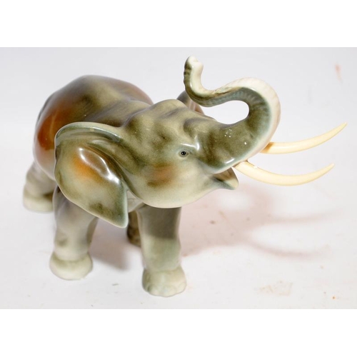 71 - Royal Dux bull elephant approx 24cms across