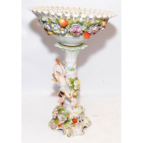 12 - Superbly detailed 19th century large porcelain centrepiece by German manufacturer Shierholz. Featuri... 