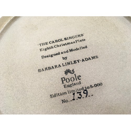 103 - Poole Pottery Barbara Linley Adams stoneware Christmas plates 1978-1986 with a collection of duplica... 