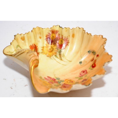 109 - A collection ofRoyal Worcester gilded blush ivory items with hand painted decoration to include a mi... 