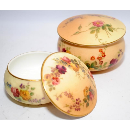 109 - A collection ofRoyal Worcester gilded blush ivory items with hand painted decoration to include a mi... 