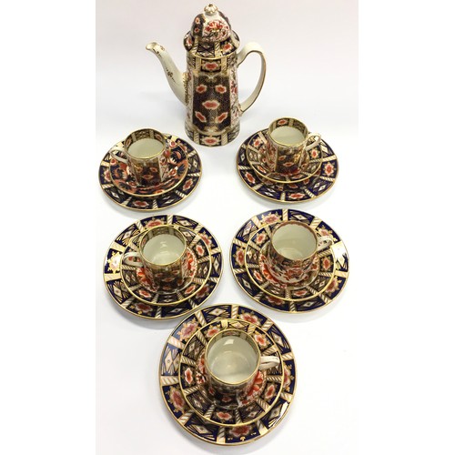 146 - Booths Imari pattern coffee set for four place settings with extras. 17 pieces in all (milk jug not ... 