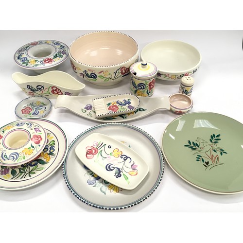 141 - Poole Pottery collection of traditional pieces to include plates, bowls, preserve pot and others (15... 