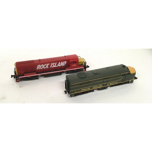 156 - 2 N Gauge locomotives: Atlas 4474 Rock Island and Life Like Spokane Portland & Seattle. Both appear ... 