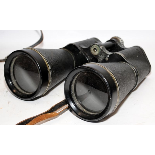 124 - Quality pair of vintage German Lieberman & Gortz 12 x 65 binoculars in original case