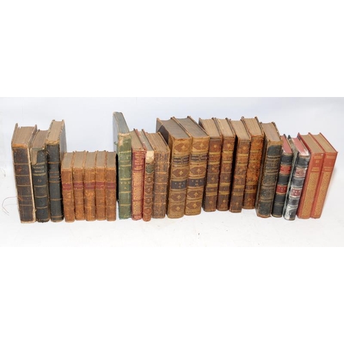 214A - A large collection of classical antique books to include 4 volumes of The Scottish Chiefs, Abbeys, C... 