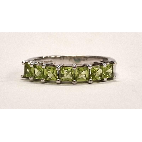 323 - 925 silver 1/2 eternity ring set with 7 tourmaline stones.