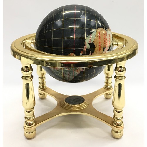 15 - Contemporary small gem set revolving globe of the world 25cm diameter approx.