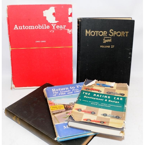 185 - Collection of vintage motoring books to include 1947 'The Motor' Volume XCI and Motor Sport incorpor... 