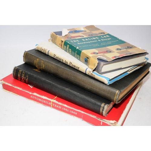 185 - Collection of vintage motoring books to include 1947 'The Motor' Volume XCI and Motor Sport incorpor... 