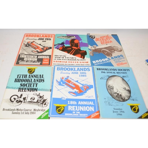 198 - Collection of Brooklands Racetrack Reunion programmes, the earliest being 1975, the latest 1995. 13 ... 