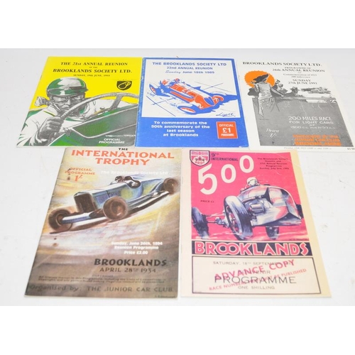 198 - Collection of Brooklands Racetrack Reunion programmes, the earliest being 1975, the latest 1995. 13 ... 