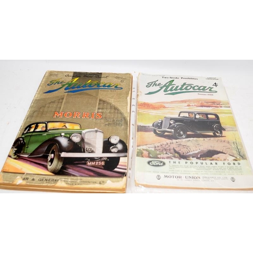 186 - Collection of early The Autocar  magazines to include three copies of the Show Report from 1936, two... 