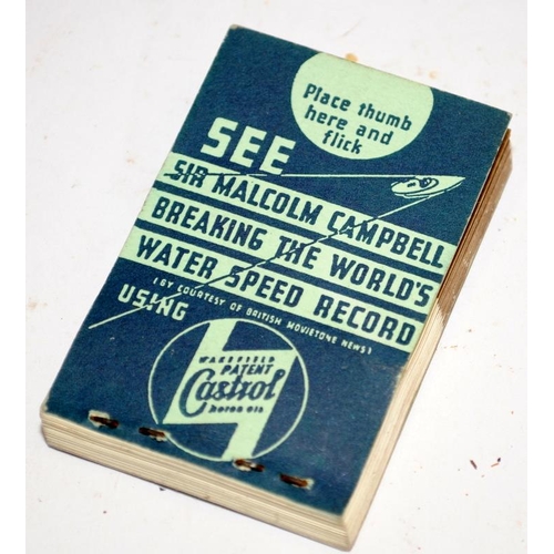 202 - 1930's Malcolm Campbell breaking the world water speed record flick-a-book. Very rare to find an exa... 