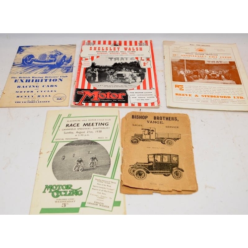 187 - Collection of four early motor racing event programmes dating from 1938 to 1955 c/w an early pre mot... 