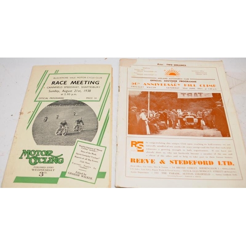 187 - Collection of four early motor racing event programmes dating from 1938 to 1955 c/w an early pre mot... 