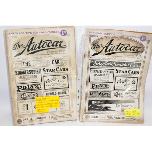 194 - Collection of The Motor and Autocar magazines from early 20th Century. The earliest issued in 1909 a... 