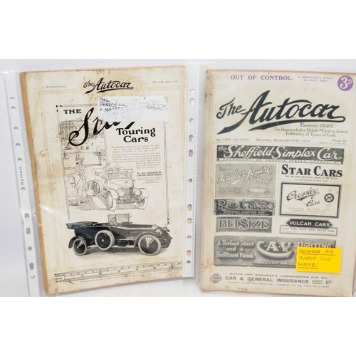 194 - Collection of The Motor and Autocar magazines from early 20th Century. The earliest issued in 1909 a... 