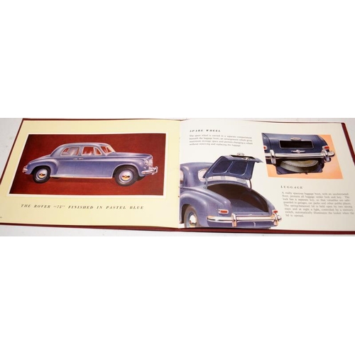 196 - Vintage 1953 Rover 75 sales catalogue in excellent condition