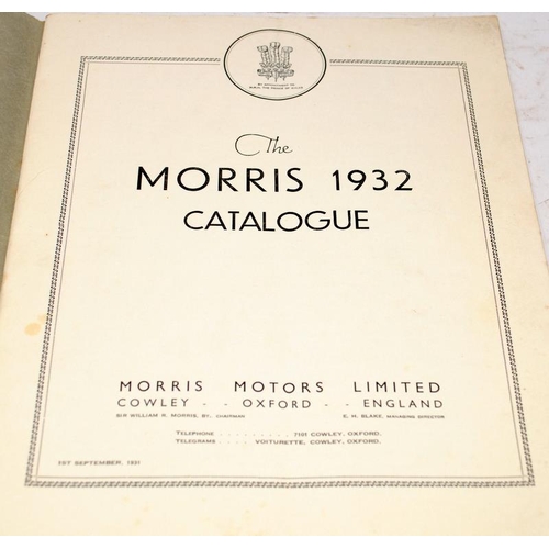 190 - Original vintage Morris Cars for 1932 sales brochure. Produced in Sept 1931. Very clean condition.