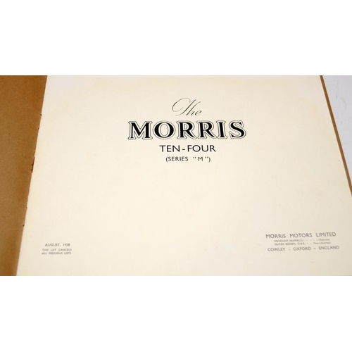 194A - Original vintage Morris Ten-Four (series M)  brochure dated 1938, a 26 page Morris Cars catalogue da... 