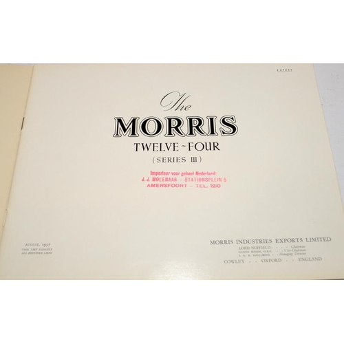 194A - Original vintage Morris Ten-Four (series M)  brochure dated 1938, a 26 page Morris Cars catalogue da... 