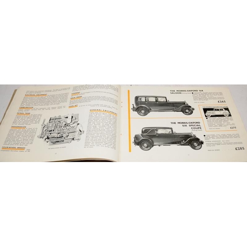 193 - Original vintage Morris cars for 1933 sales brochure printed September 1932. This is the more rare 7... 