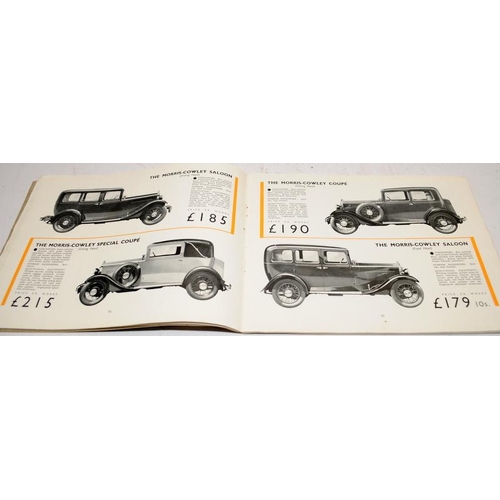 193 - Original vintage Morris cars for 1933 sales brochure printed September 1932. This is the more rare 7... 