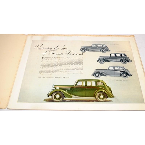 192 - Original vintage The New Wolseley 14/60 HP sales brochure 1938. Some slight age related wear and req... 